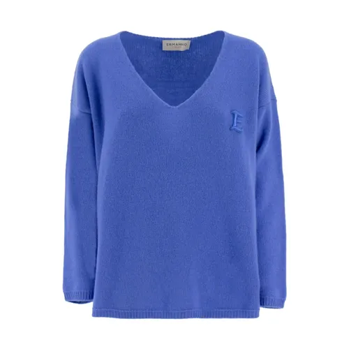Knitwear > V-neck Knitwear - - Ermanno Scervino - Modalova