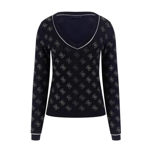 Knitwear > V-neck Knitwear - - Guess - Modalova