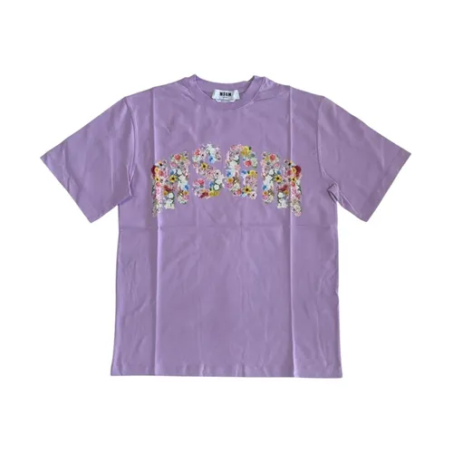 Msgm - Tops > T-Shirts - Purple - Msgm - Modalova