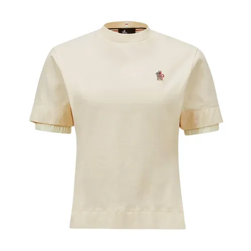 Moncler - Tops > T-Shirts - Beige - Moncler - Modalova