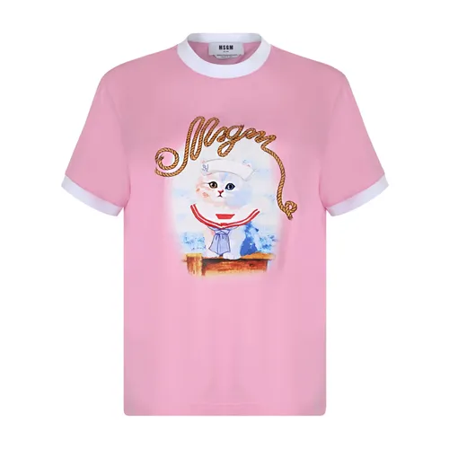 Msgm - Tops > T-Shirts - Pink - Msgm - Modalova