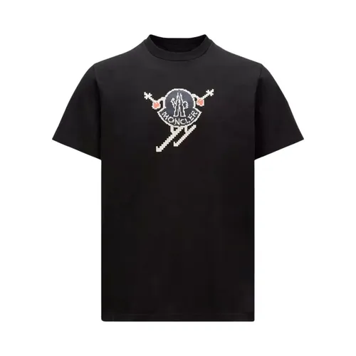 Moncler - Tops > T-Shirts - Black - Moncler - Modalova