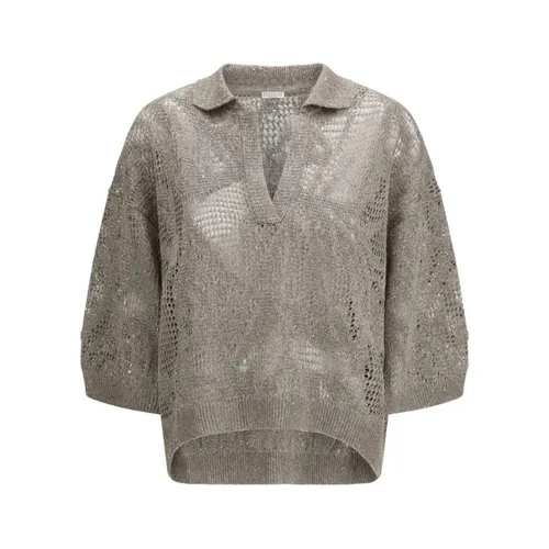 Knitwear > V-neck Knitwear - - Brunello Cucinelli - Modalova