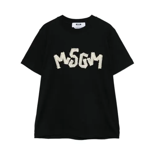 Msgm - Tops > T-Shirts - Black - Msgm - Modalova