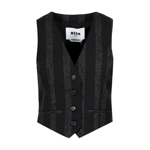 Msgm - Jackets > Vests - Black - Msgm - Modalova