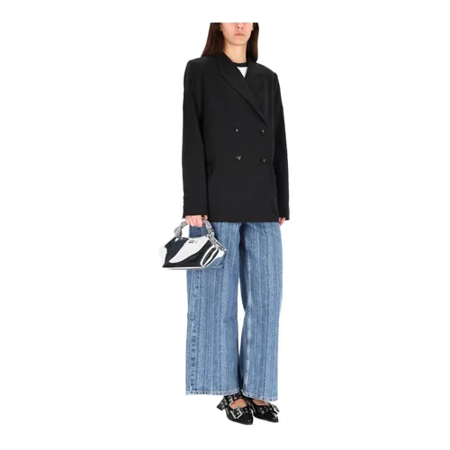 Ganni - Jackets > Blazers - Black - Ganni - Modalova
