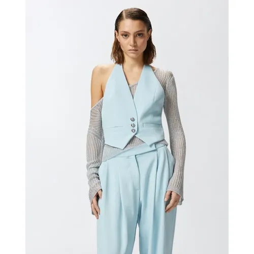 Pinko - Jackets > Vests - Blue - Pinko - Modalova