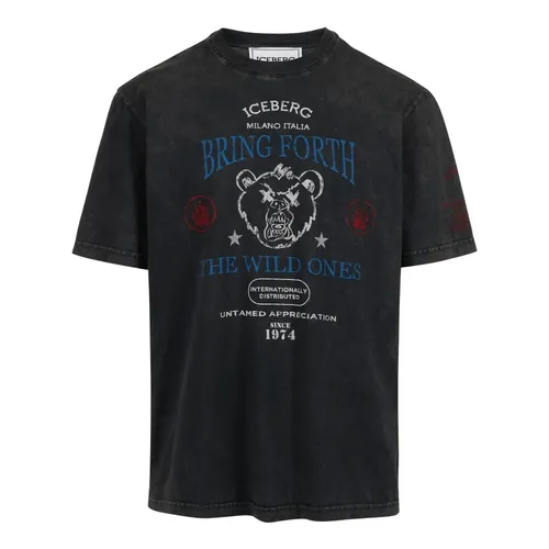 Iceberg - Tops > T-Shirts - Black - Iceberg - Modalova