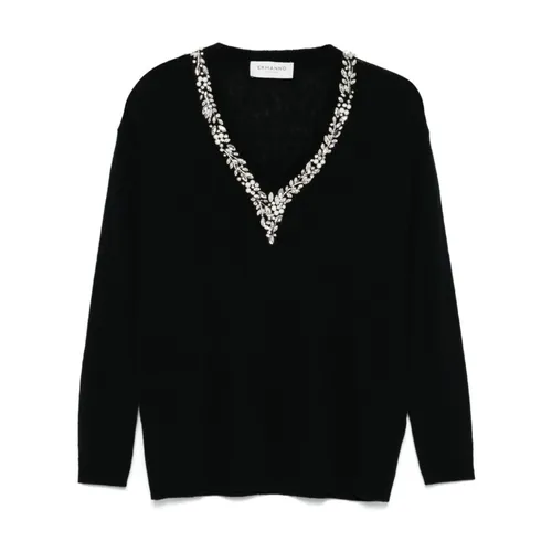 Knitwear > V-neck Knitwear - - Ermanno Scervino - Modalova