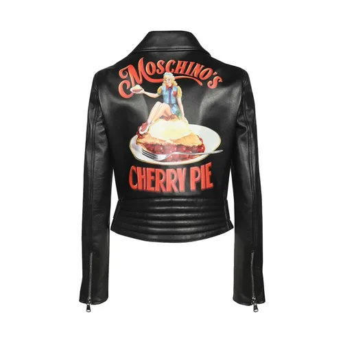 Jackets > Leather Jackets - - Moschino - Modalova
