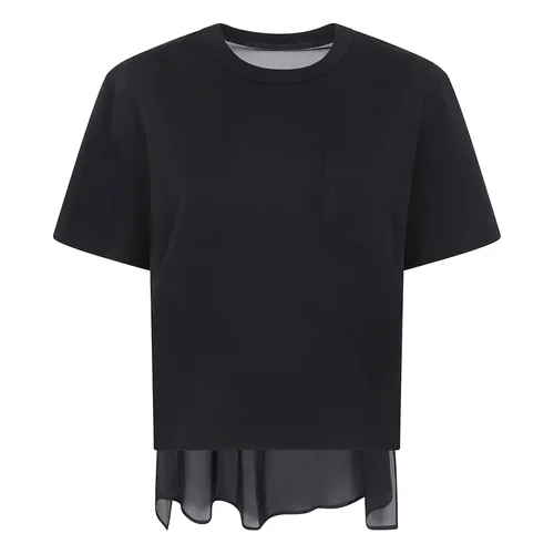 Sacai - Tops > T-Shirts - Black - Sacai - Modalova