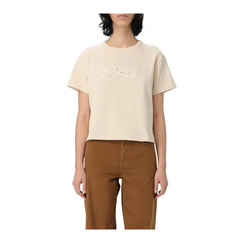 A.p.c. - Tops > T-Shirts - Beige - A.p.c. - Modalova