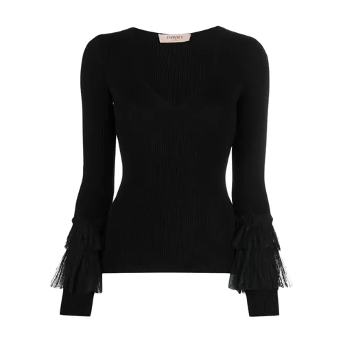 Knitwear > V-neck Knitwear - - Twinset - Modalova