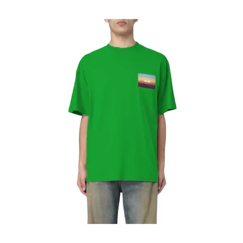Msgm - Tops > T-Shirts - Green - Msgm - Modalova