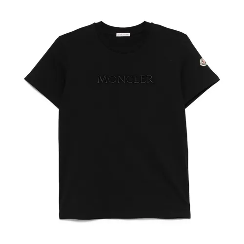 Moncler - Tops > T-Shirts - Black - Moncler - Modalova