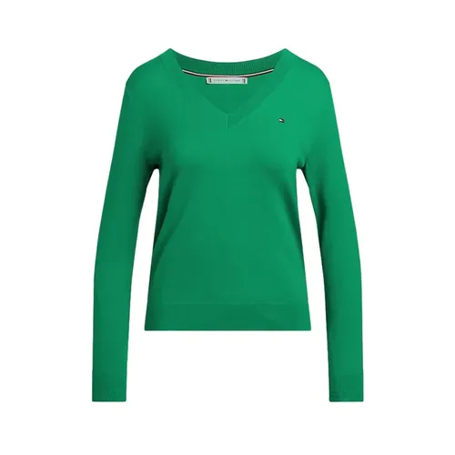 Knitwear > V-neck Knitwear - - Tommy Hilfiger - Modalova