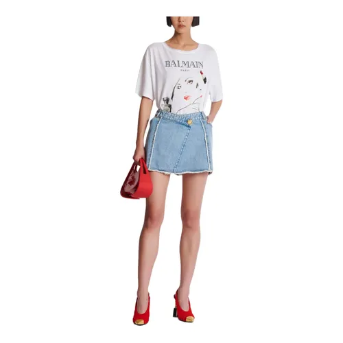 Balmain - Tops > T-Shirts - White - Balmain - Modalova