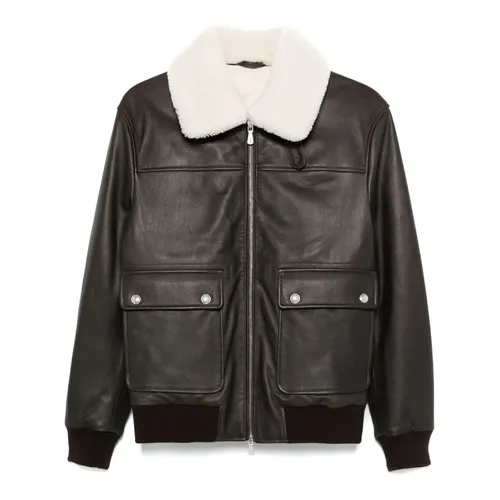 Jackets > Leather Jackets - - Eleventy - Modalova