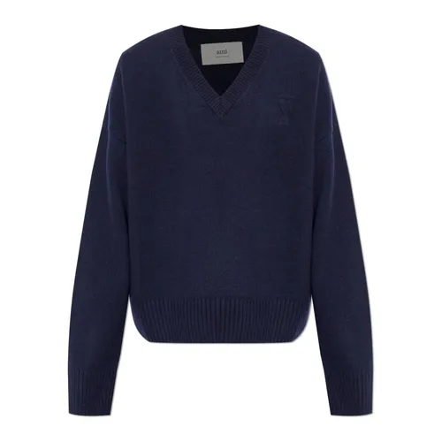 Knitwear > V-neck Knitwear - - Ami Paris - Modalova