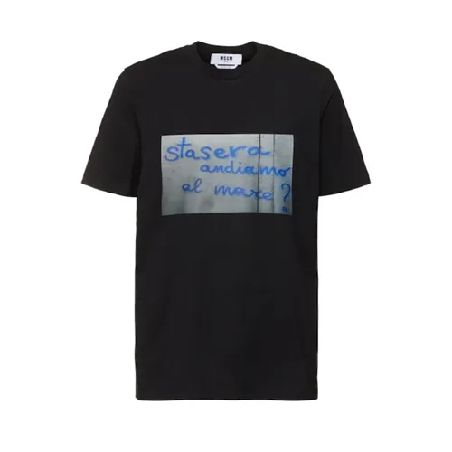Msgm - Tops > T-Shirts - Black - Msgm - Modalova