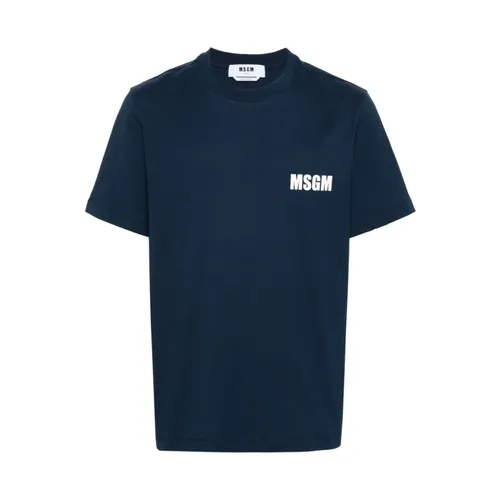 Msgm - Tops > T-Shirts - Blue - Msgm - Modalova