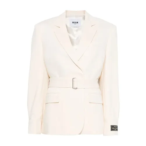 Msgm - Jackets > Blazers - Beige - Msgm - Modalova