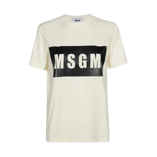 Msgm - Tops > T-Shirts - Beige - Msgm - Modalova