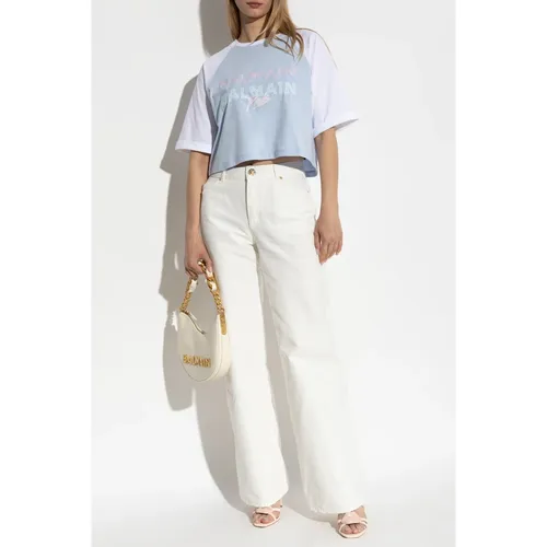 Balmain - Tops > T-Shirts - Blue - Balmain - Modalova