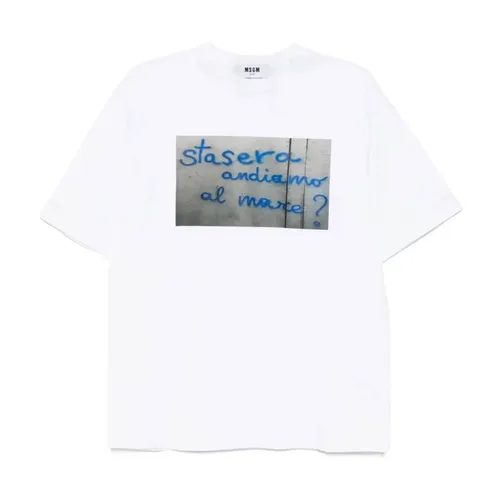 Msgm - Tops > T-Shirts - White - Msgm - Modalova