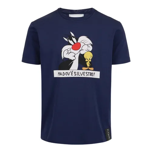 Iceberg - Tops > T-Shirts - Blue - Iceberg - Modalova