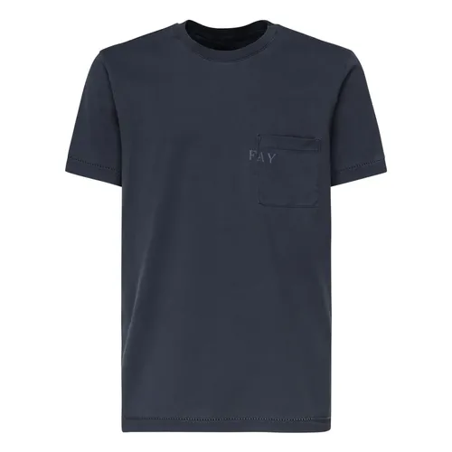 Fay - Tops > T-Shirts - Blue - Fay - Modalova