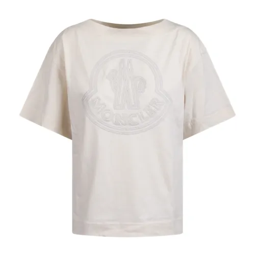 Moncler - Tops > T-Shirts - Beige - Moncler - Modalova