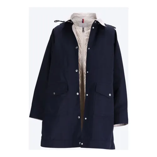 Moncler - Coats > Parkas - Blue - Moncler - Modalova