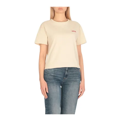 A.p.c. - Tops > T-Shirts - Beige - A.p.c. - Modalova