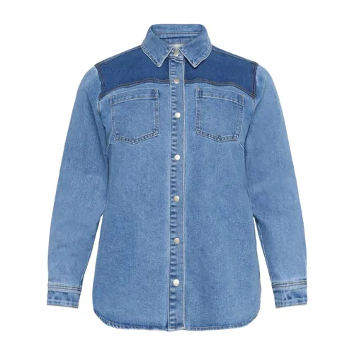 Blouses & Shirts > Denim Shirts - - Kaffe Curve - Modalova