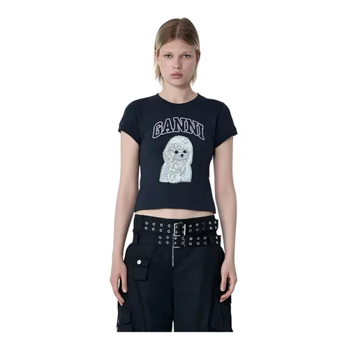 Ganni - Tops > T-Shirts - Gray - Ganni - Modalova