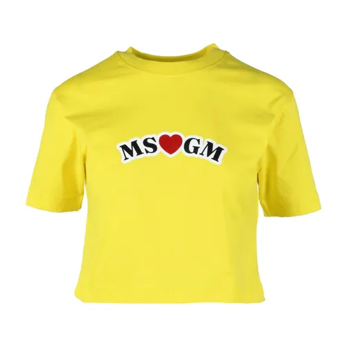 Msgm - Tops > T-Shirts - Yellow - Msgm - Modalova