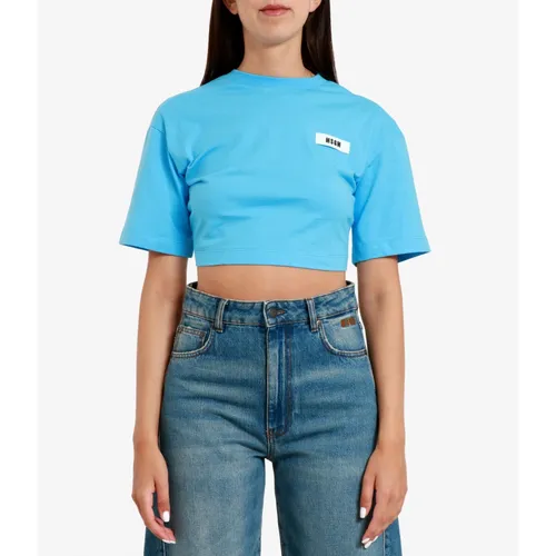 Msgm - Tops > T-Shirts - Blue - Msgm - Modalova