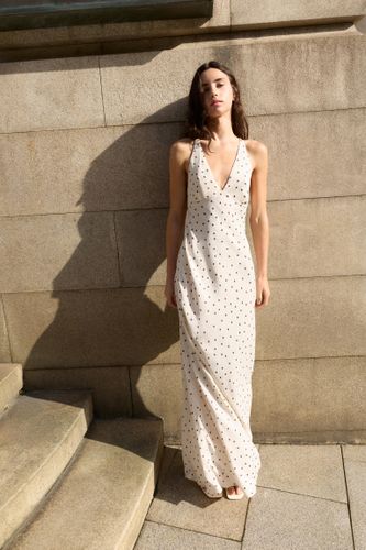 Robe Satinée Pois Dos Nu - Pull&Bear - Modalova