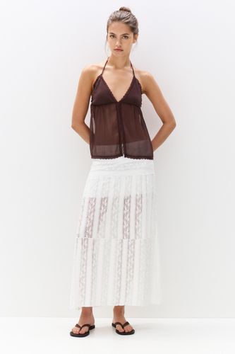 Jupe Midi En Dentelle - Pull&Bear - Modalova