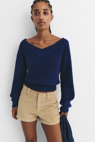 Pull Court En Maille Côtes Perlées - Pull&Bear - Modalova