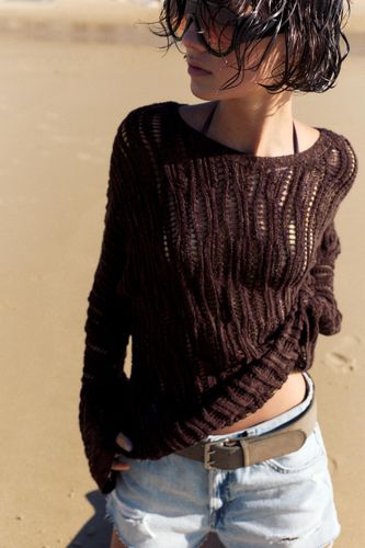 Pull En Maille Ajourée - Pull&Bear - Modalova