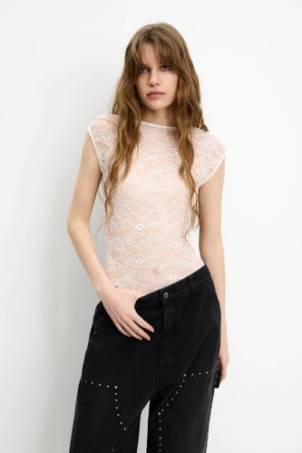 Body À Manches Courtes En Dentelle - Pull&Bear - Modalova