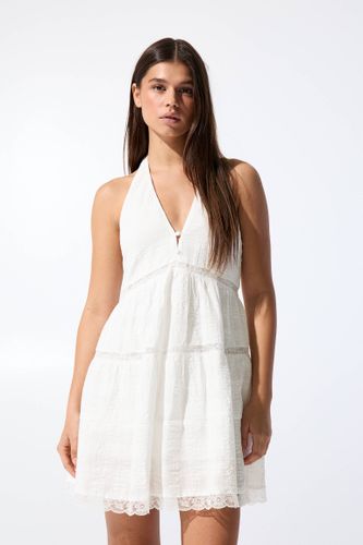 Robe Courte Blanche Volants - Pull&Bear - Modalova
