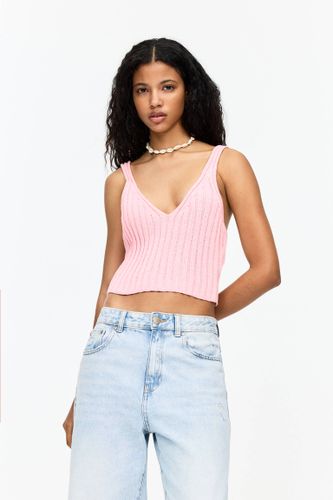 Débardeur Dentelle Type Crochet Bretelles - Pull&Bear - Modalova