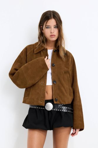 Blouson 100 % Cuir - Pull&Bear - Modalova