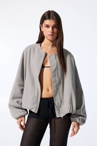 Veste Bomber En Lin - Pull&Bear - Modalova