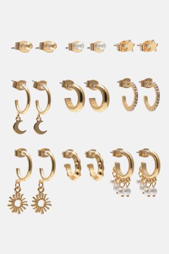 Pack De 9 Paires De Boucles D’oreilles - Pull&Bear - Modalova
