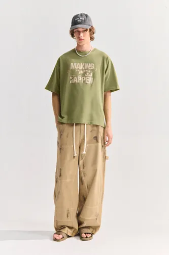 T-Shirt Stwd Fleur Avec Inscription - Pull&Bear - Modalova
