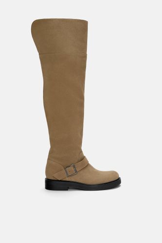 Bottes Hautes Plates Cuir - Pull&Bear - Modalova